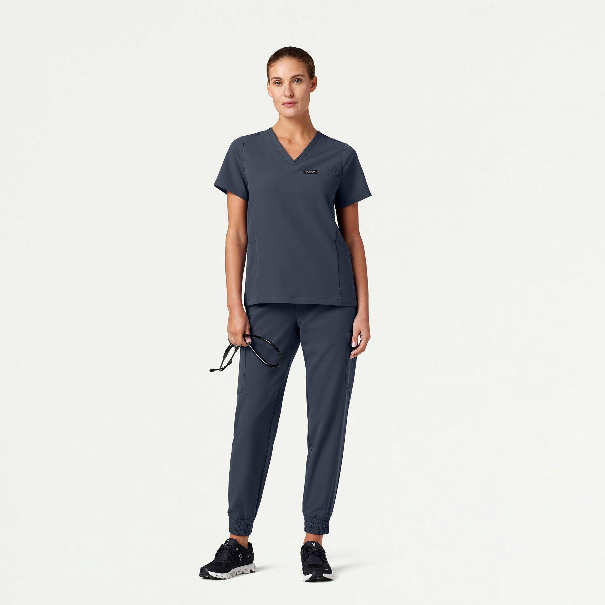 The Lawren Essential Scrub Set - Carbon Gray