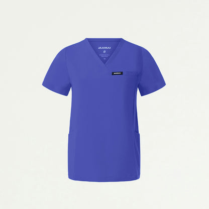 Magna 3-Pocket Scrub Top - Moon Blue - WOMEN'S TOPS - Jaanuu