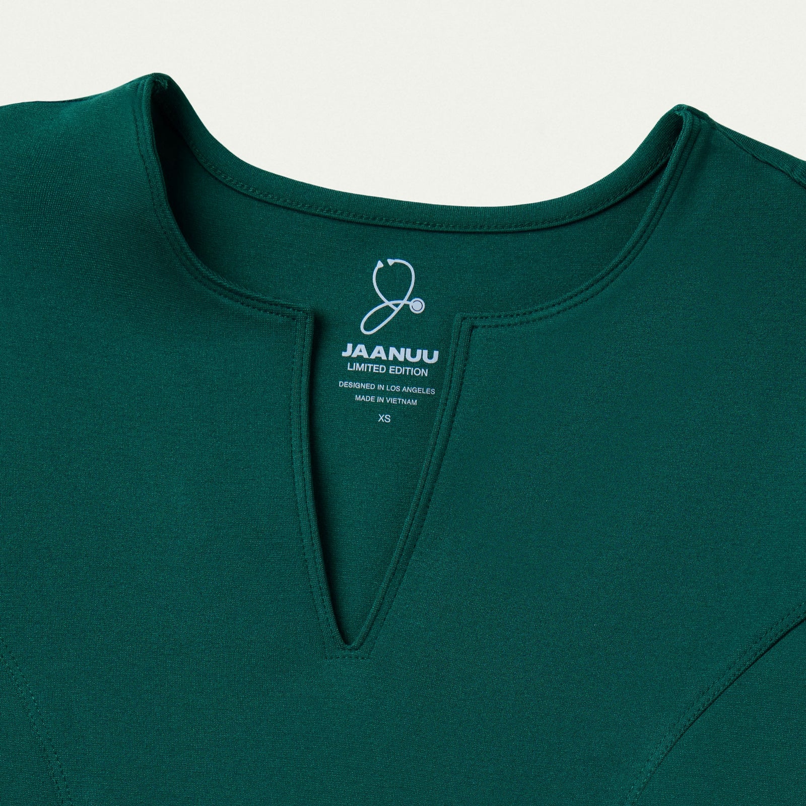 Zoe Slim 3/4-Sleeve ULTRAsoft Scrub Top - Midnight Green - WOMEN'S TOPS - Jaanuu