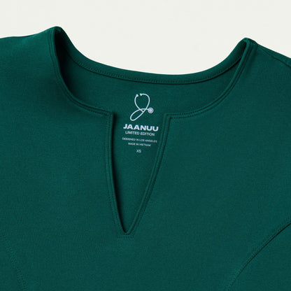 Zoe Slim 3/4-Sleeve ULTRAsoft Scrub Top - Midnight Green - WOMEN'S TOPS - Jaanuu