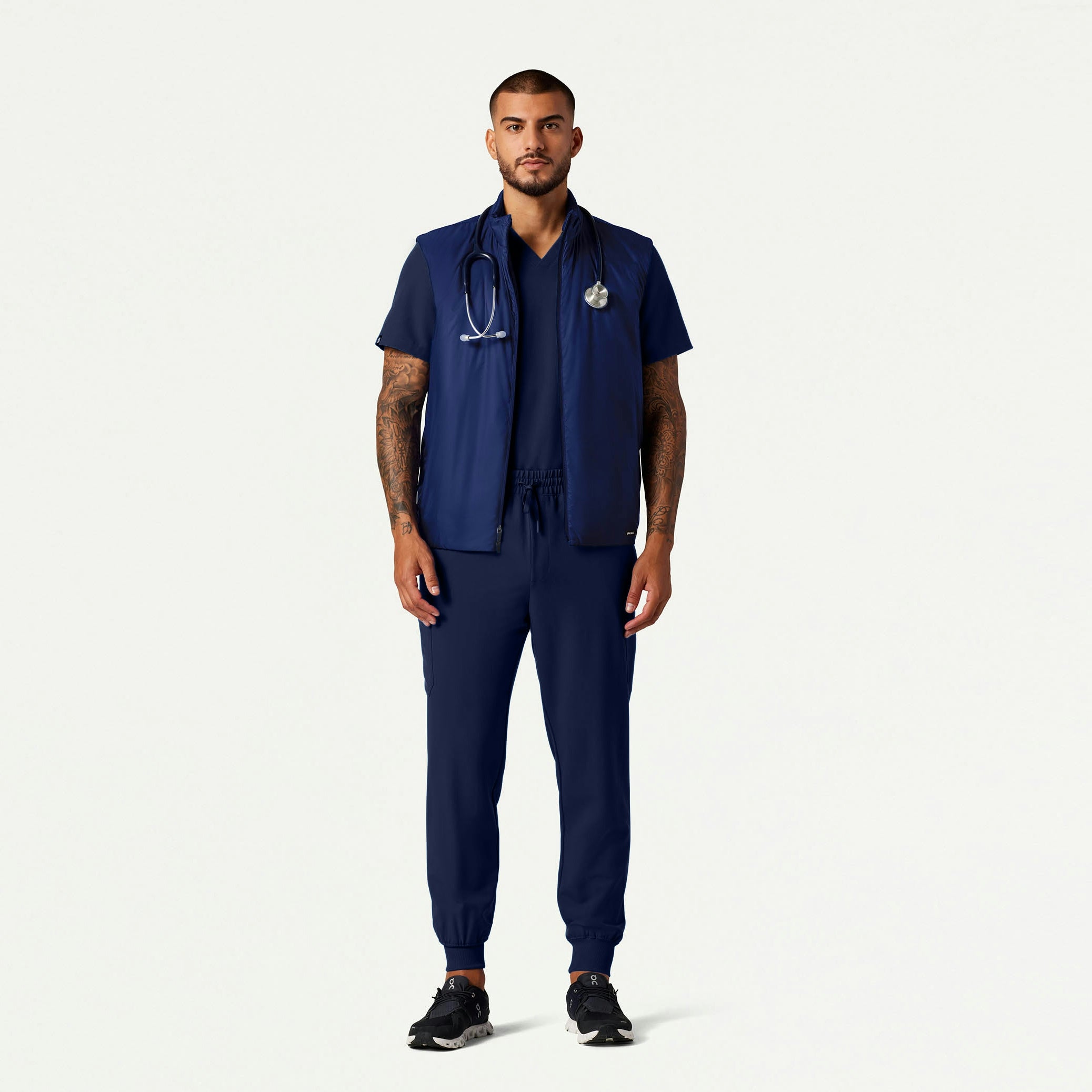 The Geiger Vest Scrub Set - Midnight Navy
