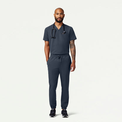 Romin 1-Pocket Scrub Top - Carbon Gray - MEN'S TOPS - Jaanuu