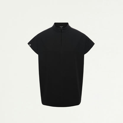 Aris Oversized 2-Pocket Scrub Top - Black - WOMEN'S TOPS - Jaanuu