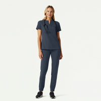 Andra Slim 1-Pocket Scrub Top - Carbon Gray