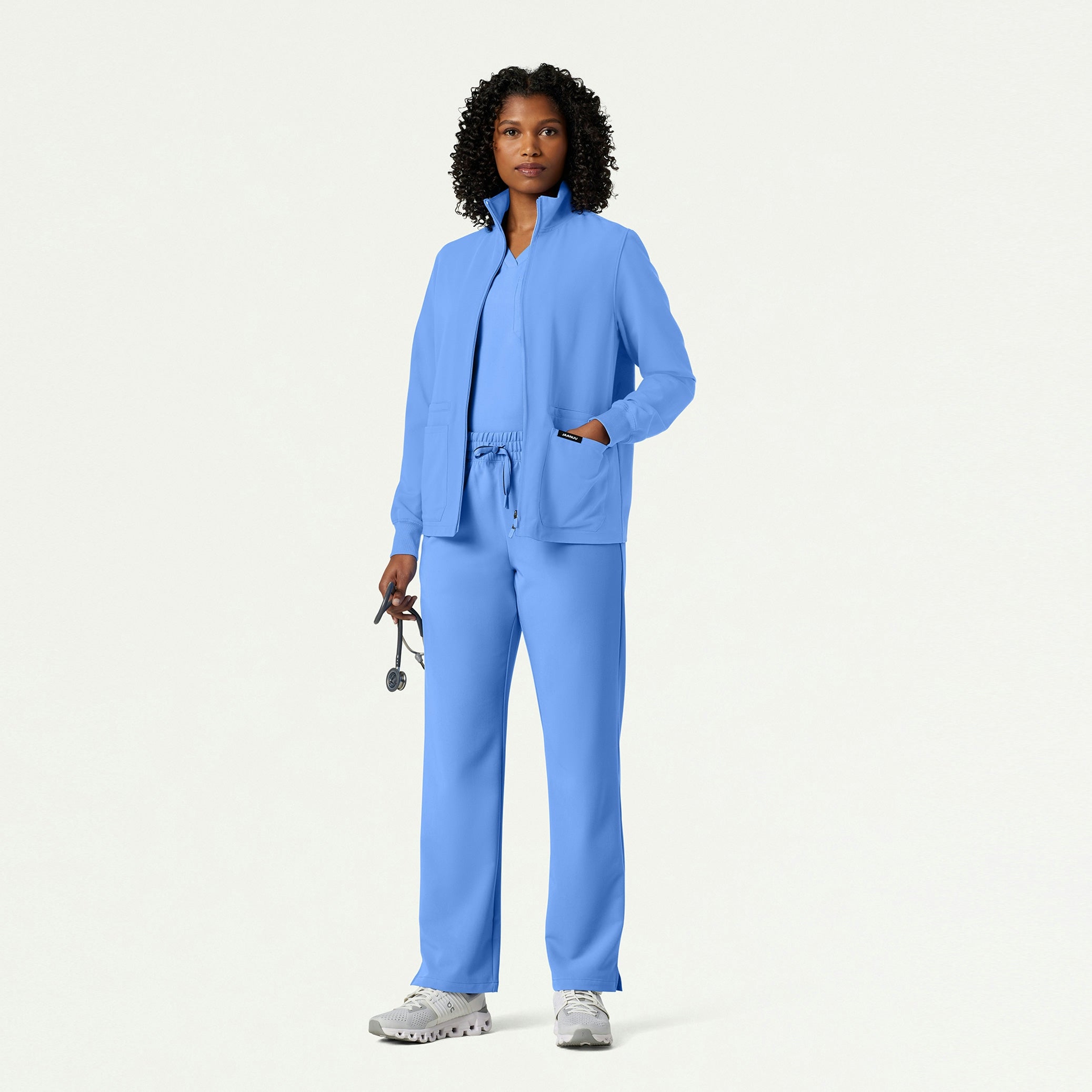 The Yuri Jacket Scrub Set - Ceil Blue