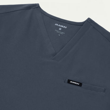 Romin 1-Pocket Scrub Top - Carbon Gray - MEN'S TOPS - Jaanuu