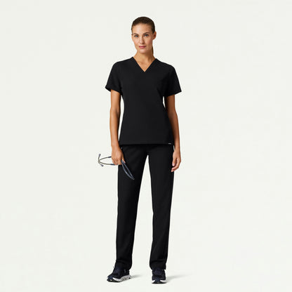 Carte Slim 2-Pocket Scrub Top - Black - WOMEN'S TOPS - Jaanuu