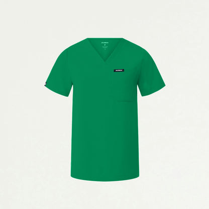Rhena Essential 1-Pocket Scrub Top - Emerald Green - WOMEN'S TOPS - Jaanuu