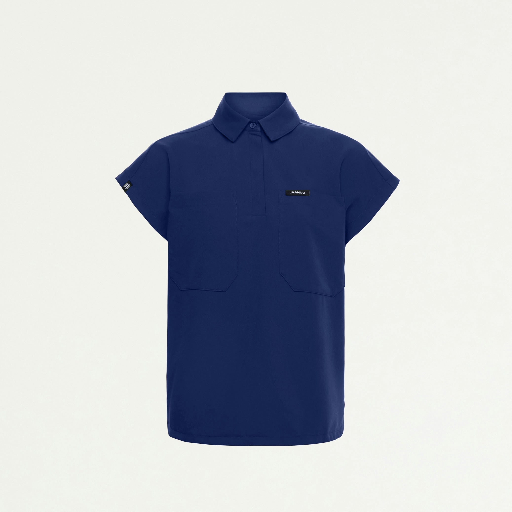 Acta Oversized 2-Pocket Scrub Top - Navy Blue - WOMEN'S TOPS - Jaanuu