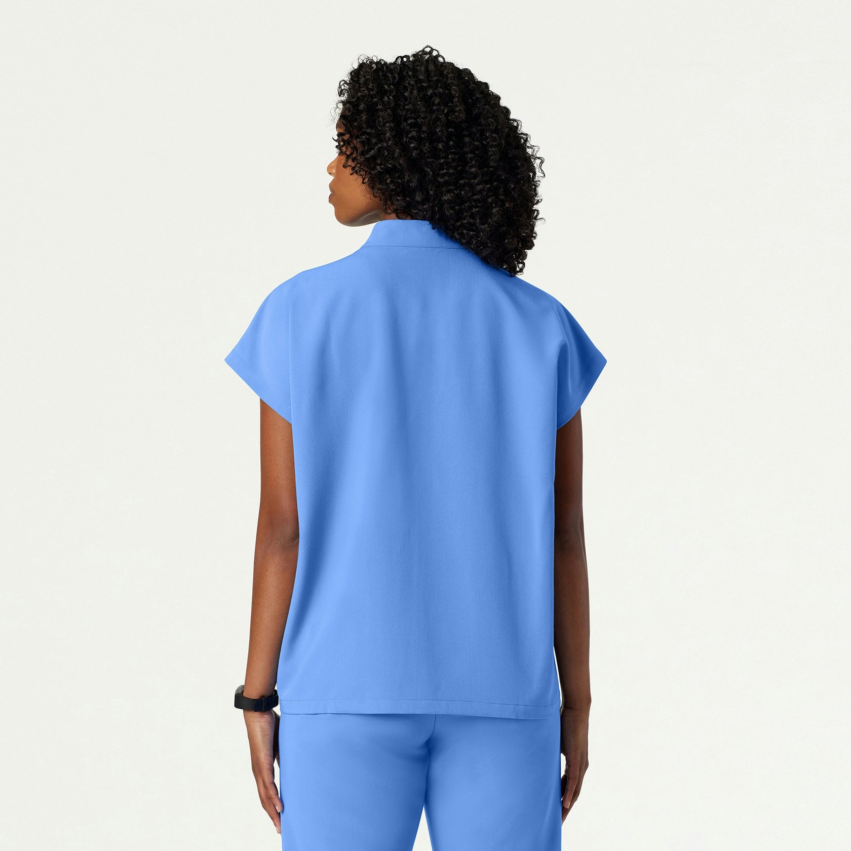Aris Oversized 2-Pocket Scrub Top - Ceil Blue - WOMEN'S TOPS - Jaanuu