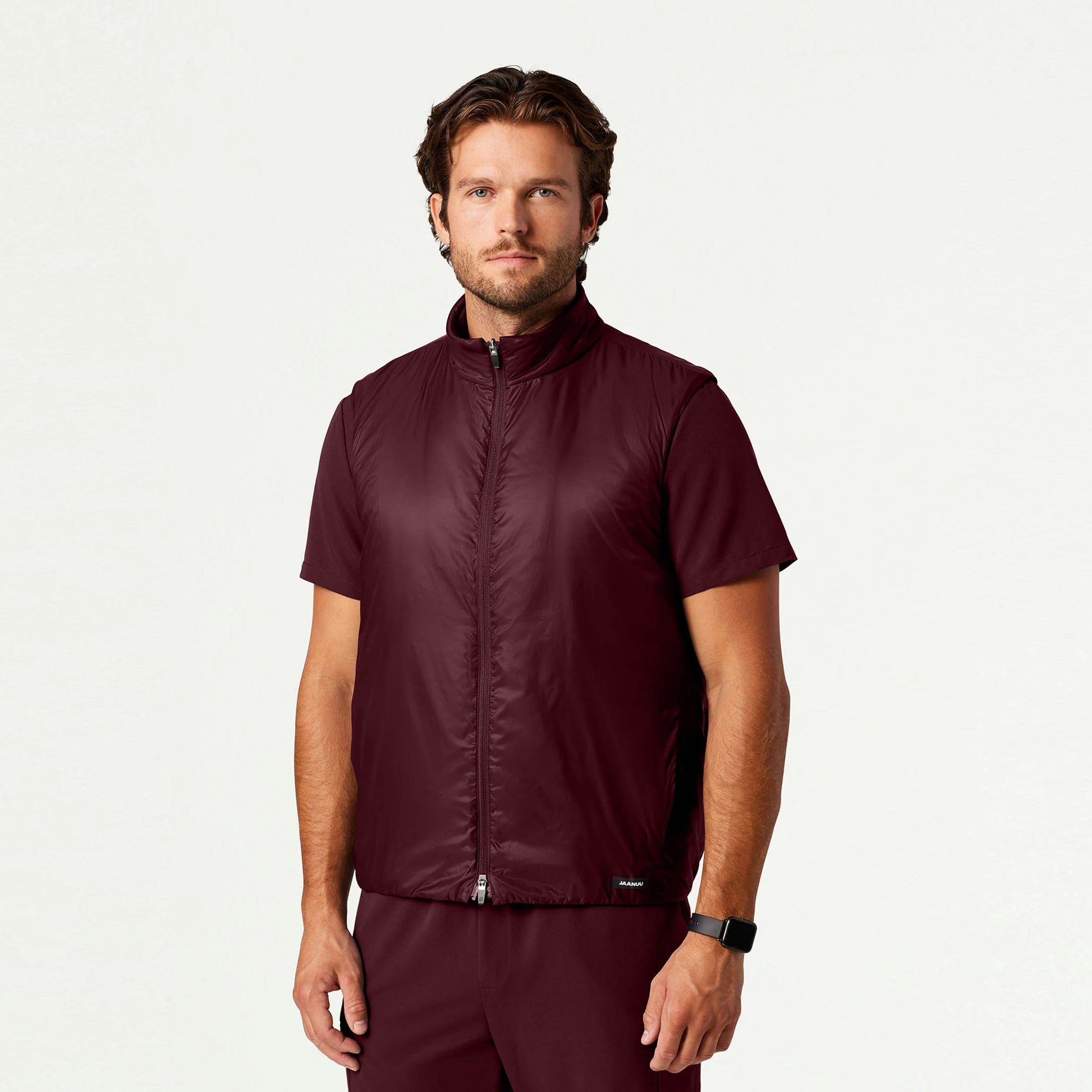 Phantom Insulated Vest - Burgundy - MEN'S JACKETS - Jaanuu
