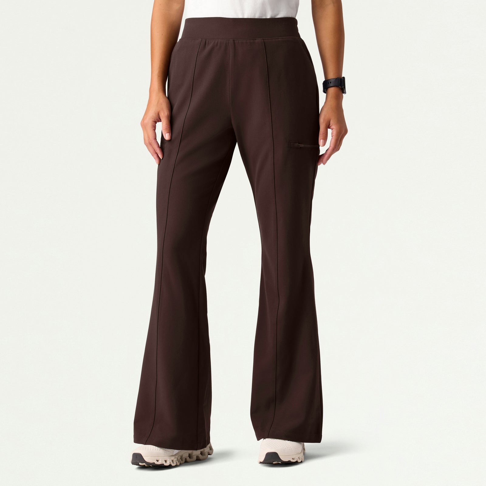 Harper Slim High Waisted Scrub Pant - Espresso - WOMEN'S PANTS - Jaanuu
