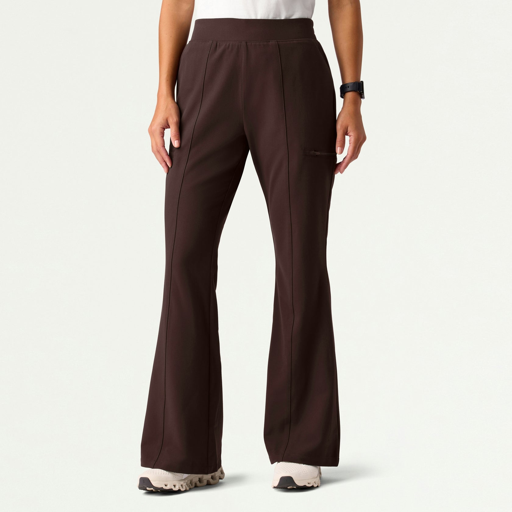 Harper Slim High Waisted Scrub Pant - Espresso - WOMEN'S PANTS - Jaanuu