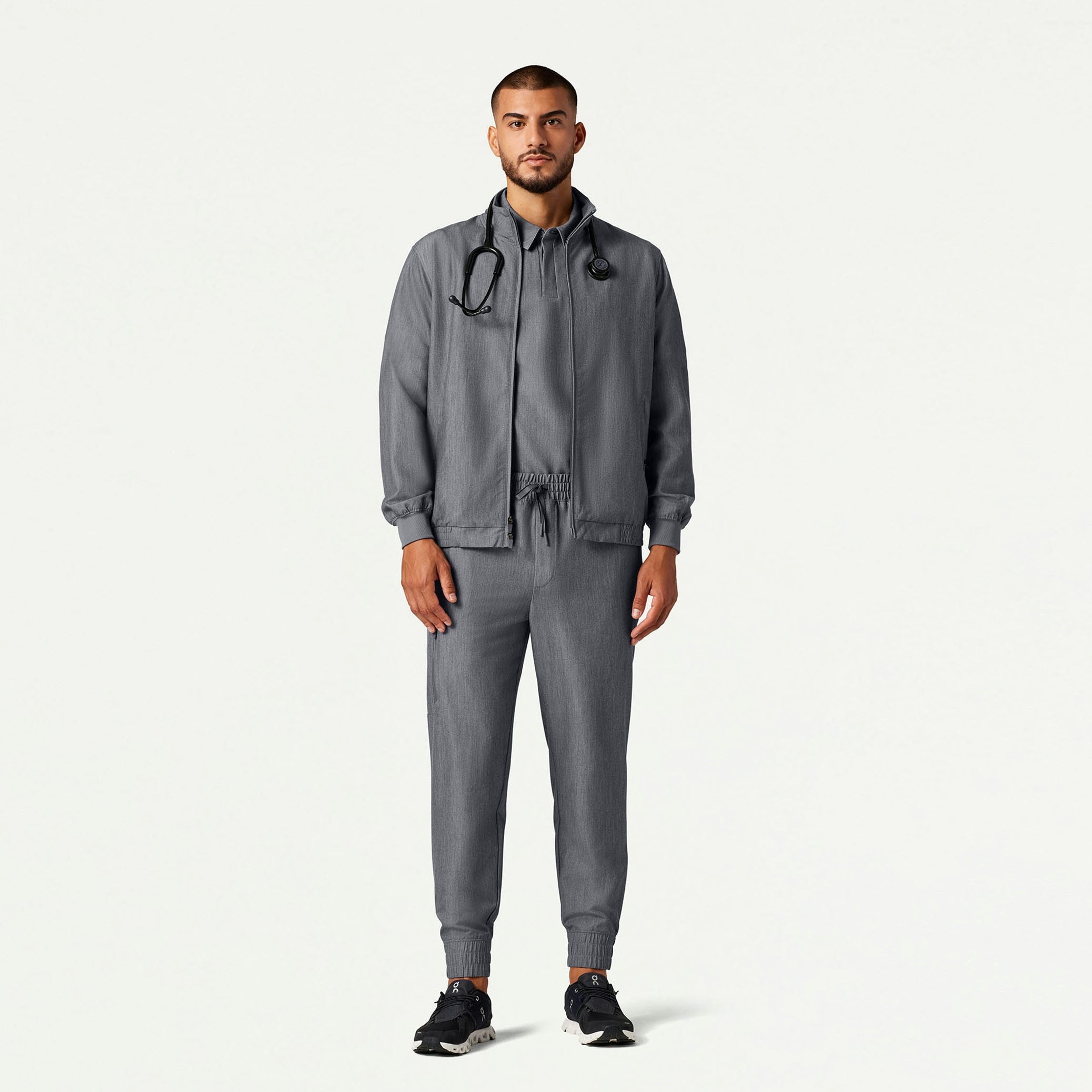The Bentham Jacket Scrub Set - Heather Gray