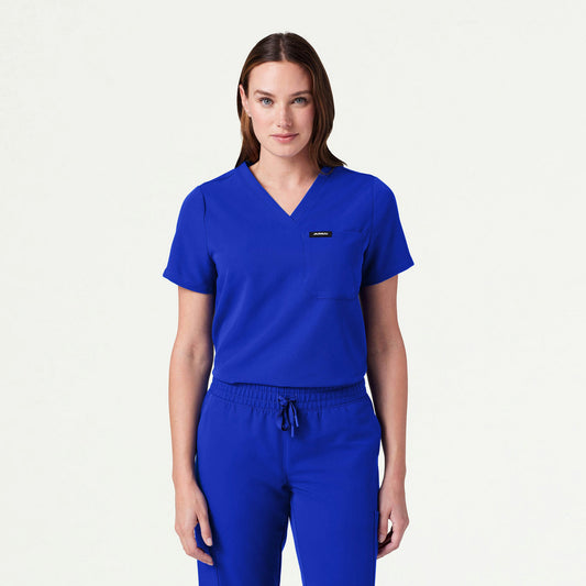 Rhena Essential 1-Pocket Scrub Top - Electric Blue - WOMEN'S TOPS - Jaanuu