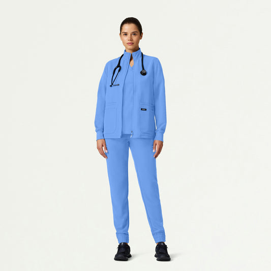 The Verda Jacket Scrub Set - Ceil Blue