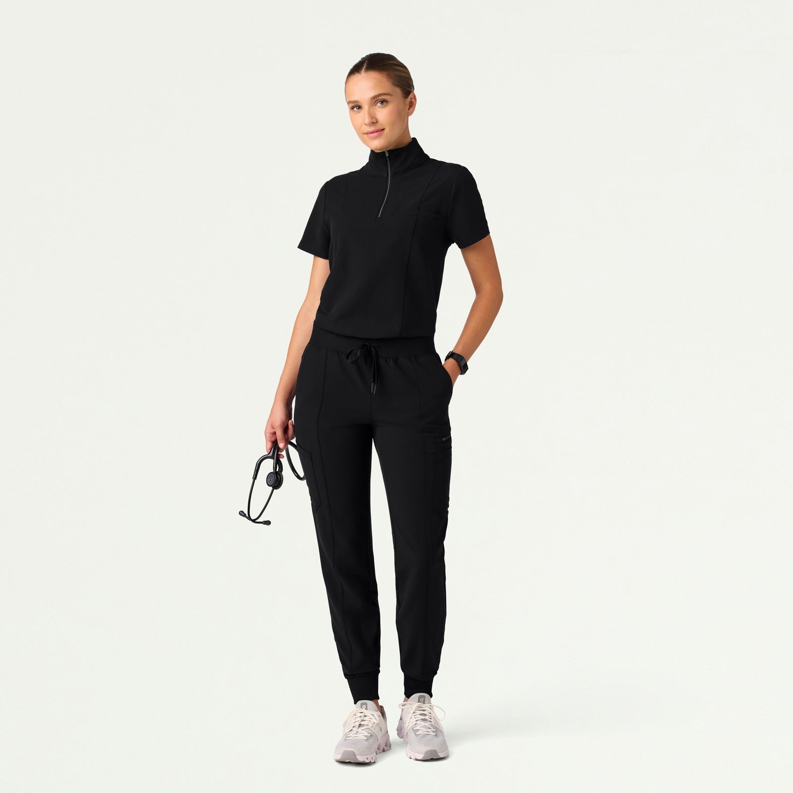 Liv Skinny 8-Pocket Scrub Jogger - Black - WOMEN'S PANTS - Jaanuu