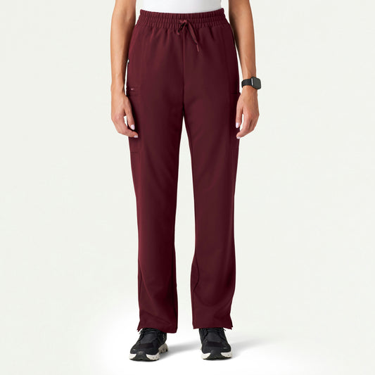 Payla 8-Pocket High Waisted Scrub Pant - Burgundy - WOMEN'S PANTS - Jaanuu