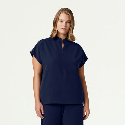 Aris Oversized 2-Pocket Scrub Top - Midnight Navy - WOMEN'S TOPS - Jaanuu