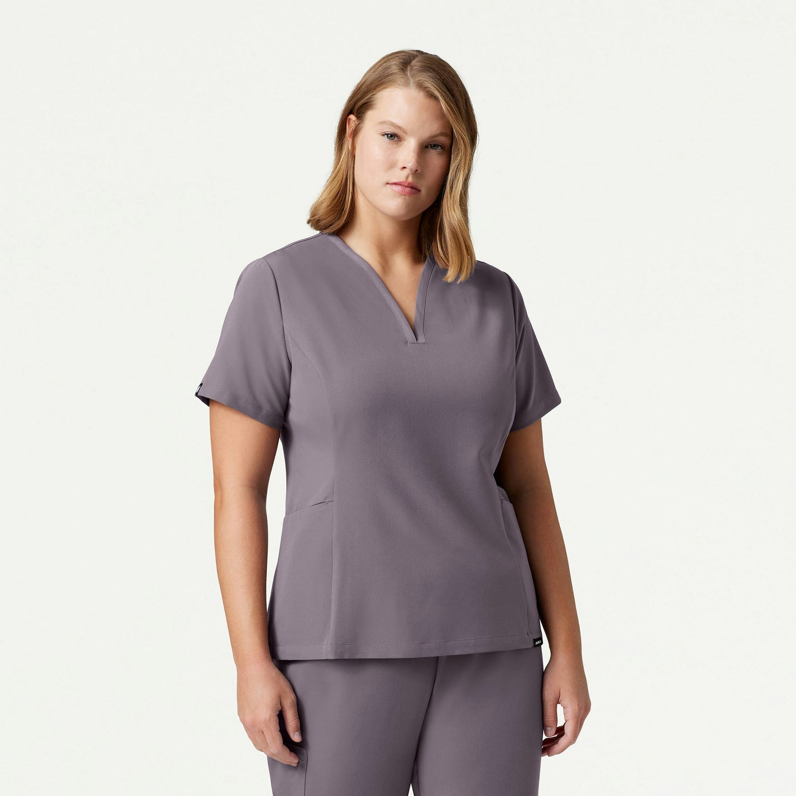 Calix Fit & Flare Scrub Top - Titanium - WOMEN'S TOPS - Jaanuu