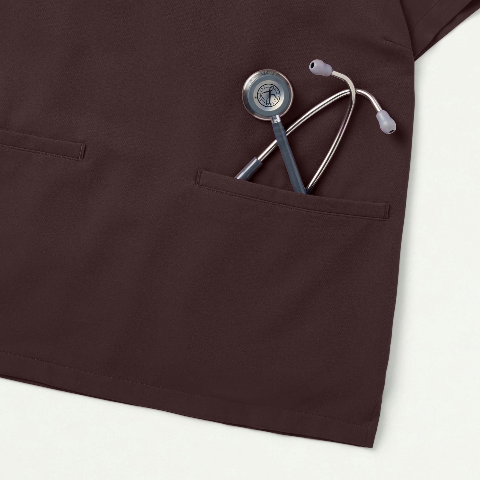 Helia Notched V-Neck Scrub Top - Espresso - WOMEN'S TOPS - Jaanuu