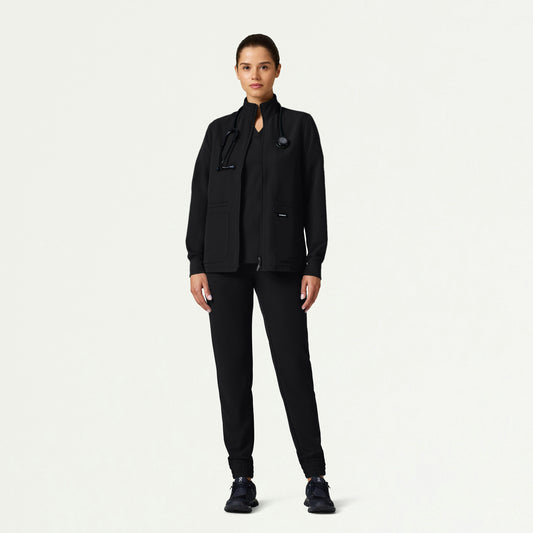 The Verda Jacket Scrub Set - Black