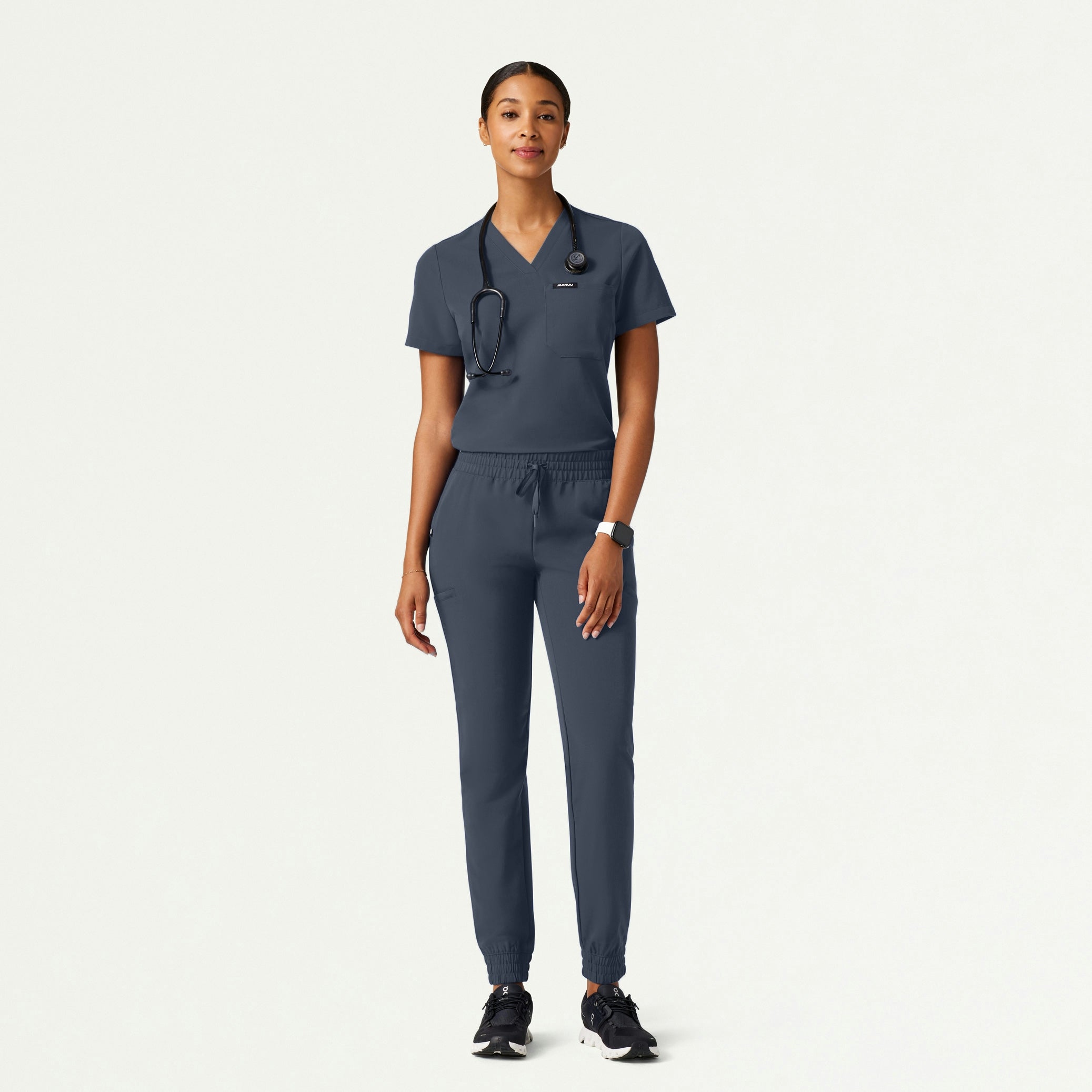 The Verda Essential Scrub Set - Carbon Gray