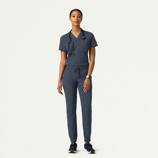 The Verda Essential Scrub Set - Carbon Gray