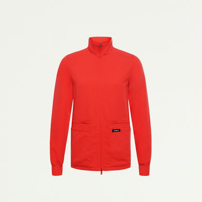 Ceri Essential 6-Pocket Scrub Jacket - Solar Red - WOMEN'S JACKETS - Jaanuu