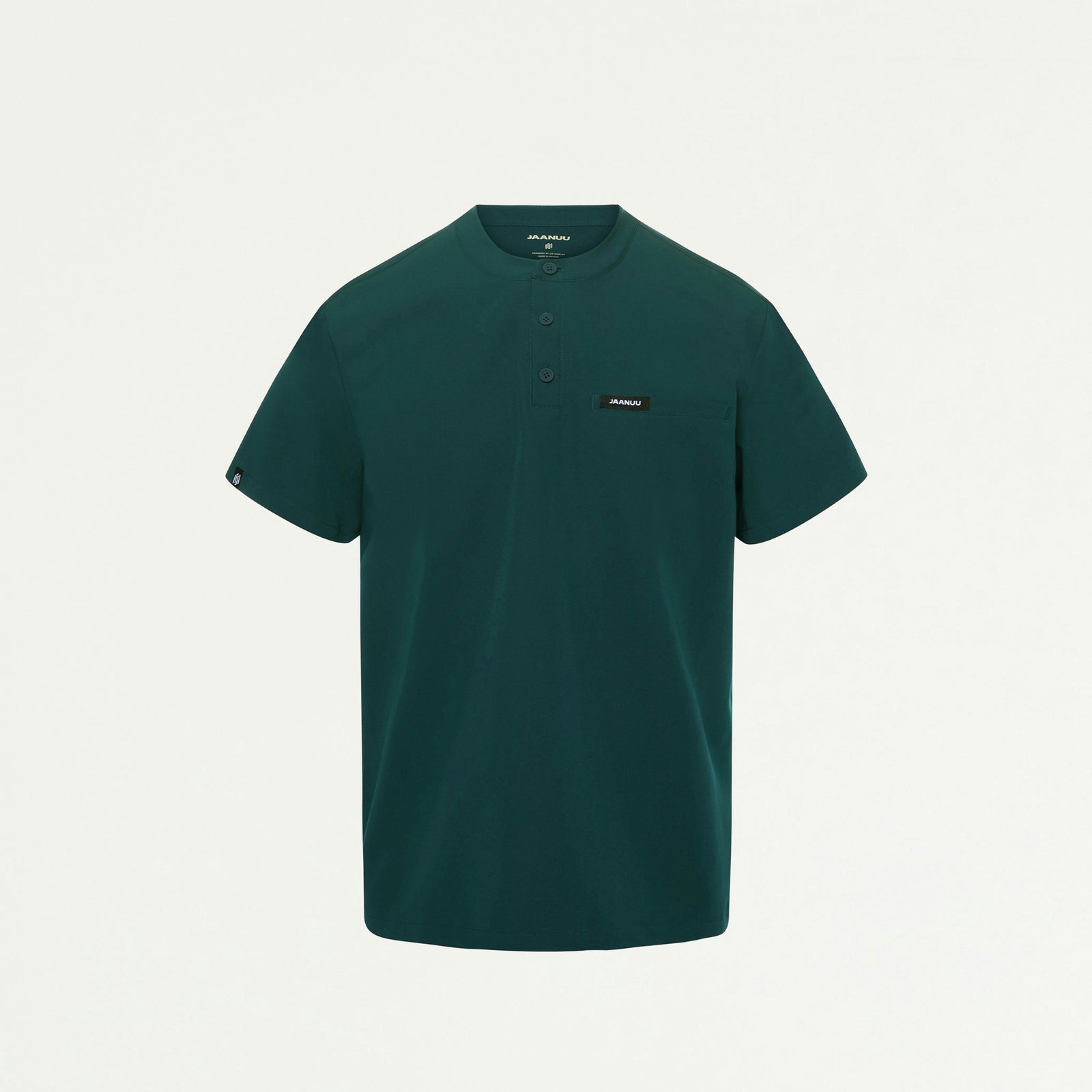 Reeve Henley Scrub Top - Midnight Green - MEN'S TOPS - Jaanuu