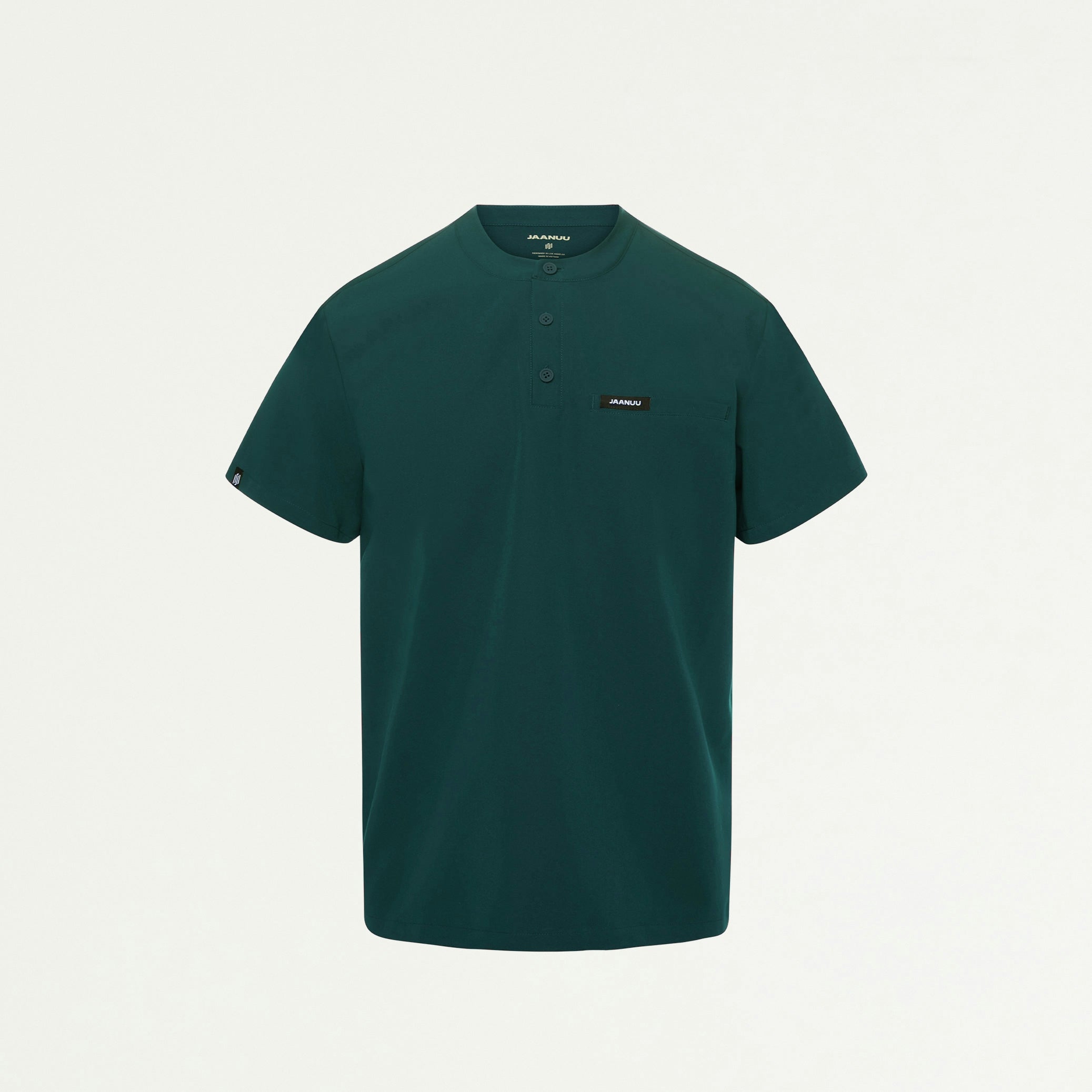 Reeve Henley Scrub Top - Midnight Green - MEN'S TOPS - Jaanuu