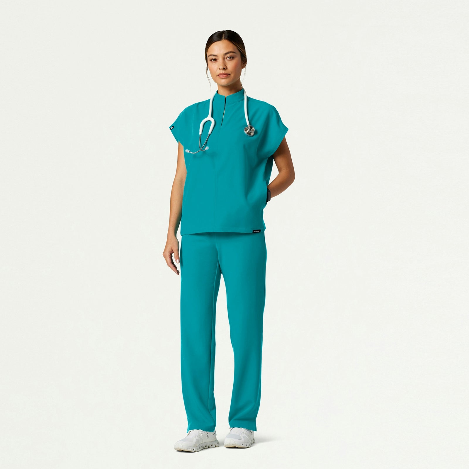 Kerr 365 High Waisted Scrub Pant - Aqua - WOMEN'S PANTS - Jaanuu