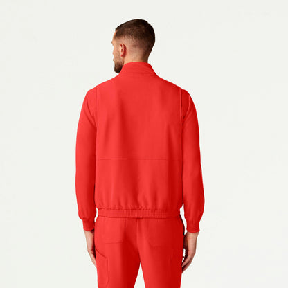 Wolfe Everyday 6-Pocket Scrub Jacket - Solar Red - MEN'S JACKETS - Jaanuu
