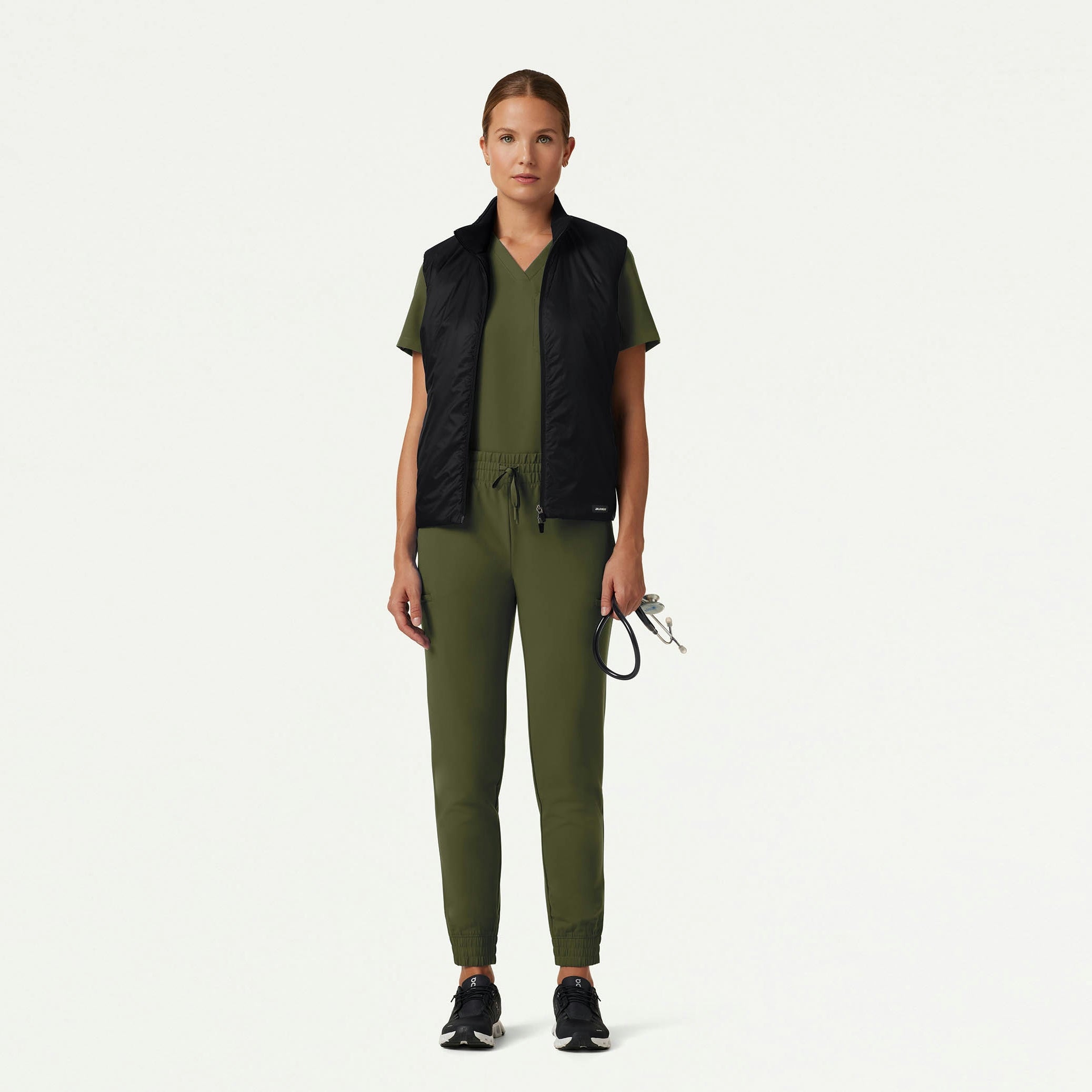 The Alex Vest Scrub Set - Olive