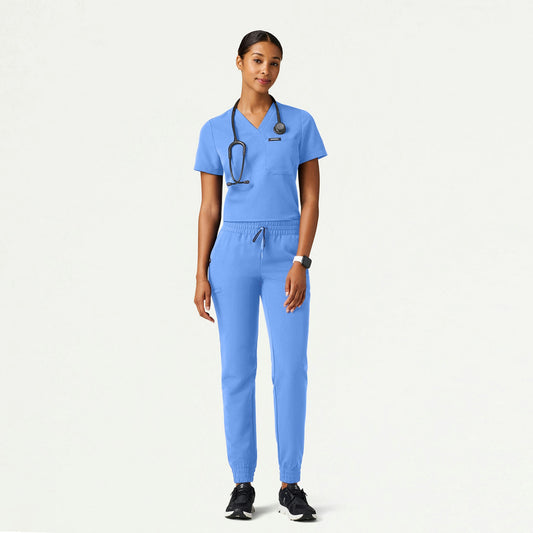 The Verda Essential Scrub Set - Ceil Blue