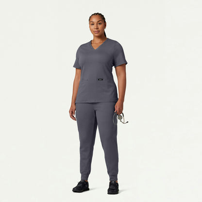 Cesi Slim ULTRAsoft Scrub Top - Heather Gray - WOMEN'S TOPS - Jaanuu