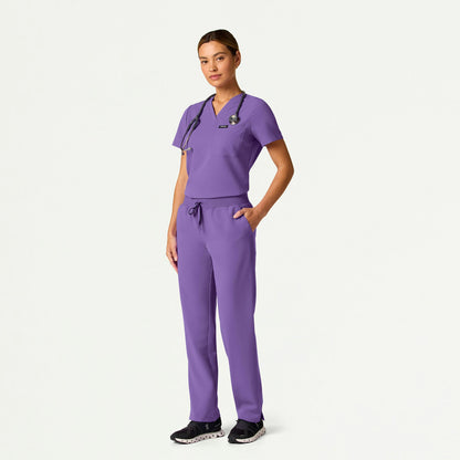 Xenos Essential Knit-Waist Scrub Pant - Violet - WOMEN'S PANTS - Jaanuu