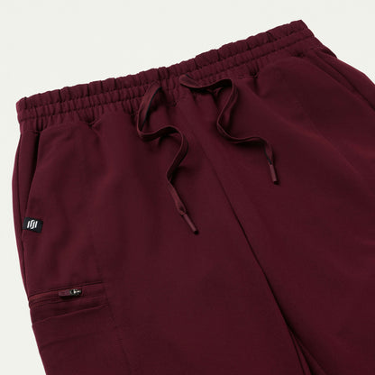 Payla 8-Pocket High Waisted Scrub Pant - Burgundy - WOMEN'S PANTS - Jaanuu