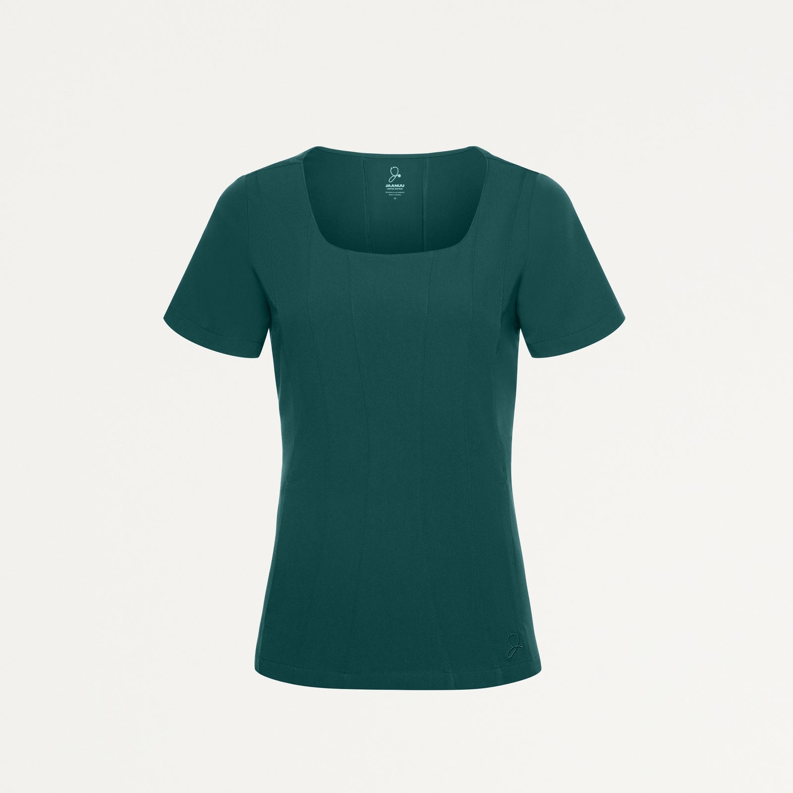 Emery Slim Square-Neck Scrub Top - Midnight Green - WOMEN'S TOPS - Jaanuu