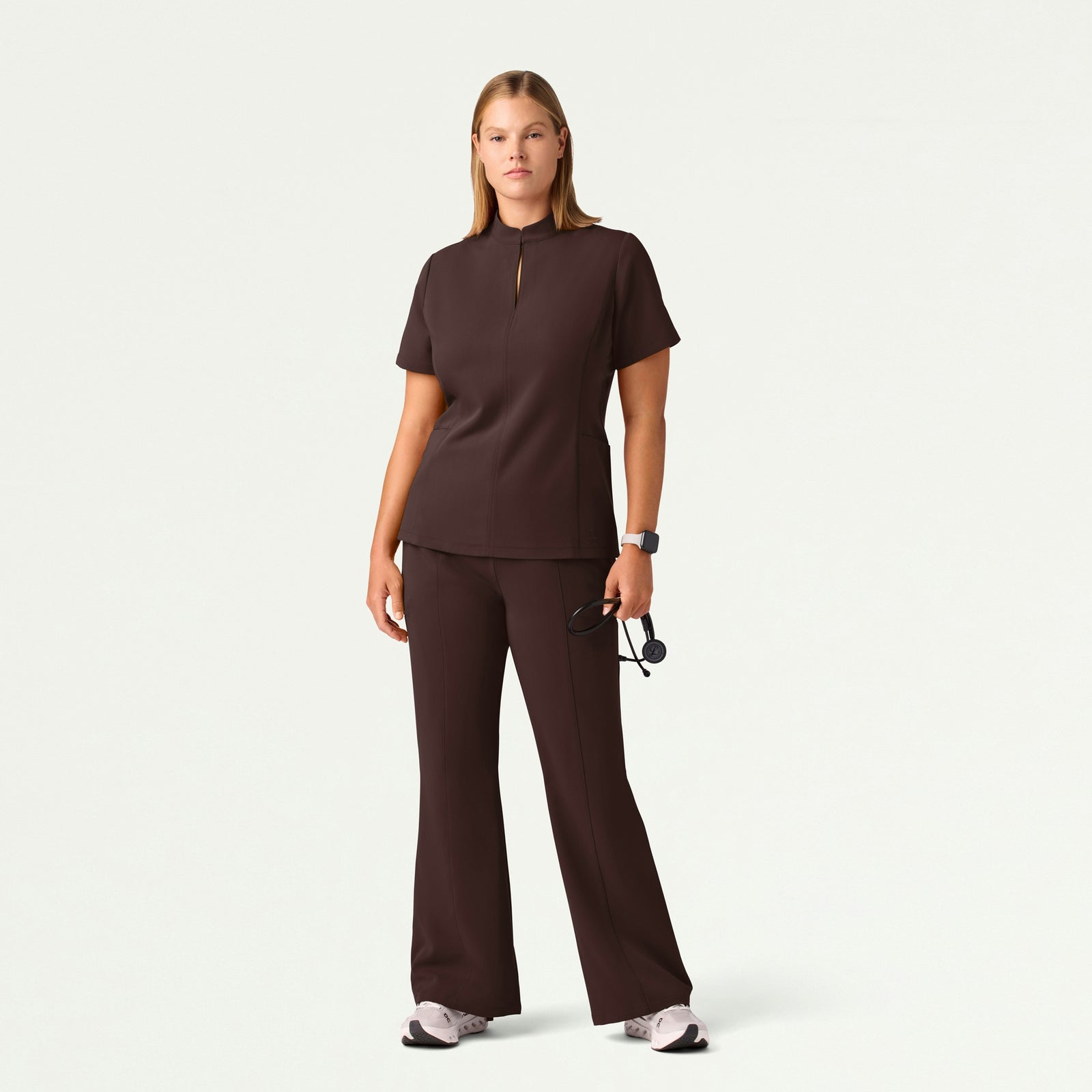 Harper Slim High Waisted Scrub Pant - Espresso - WOMEN'S PANTS - Jaanuu