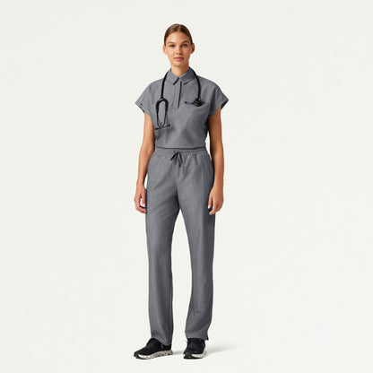 Acta Oversized 2-Pocket Scrub Top - Heather Gray - WOMEN'S TOPS - Jaanuu