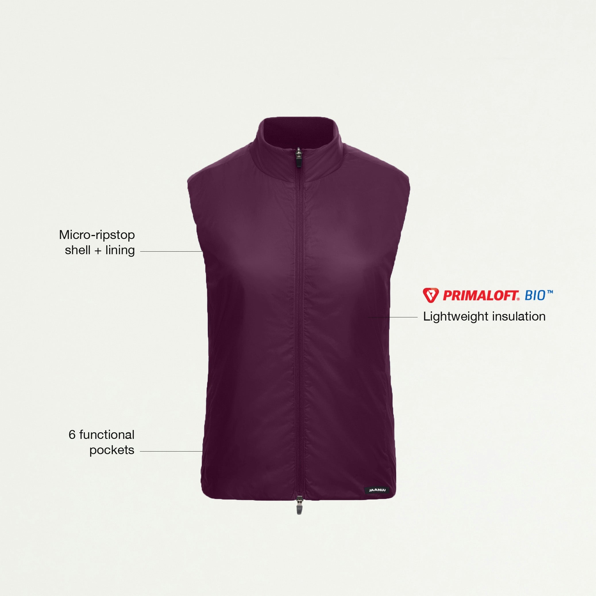 Phantom Slim Insulated Vest - Dark Amethyst - WOMEN'S JACKETS - Jaanuu