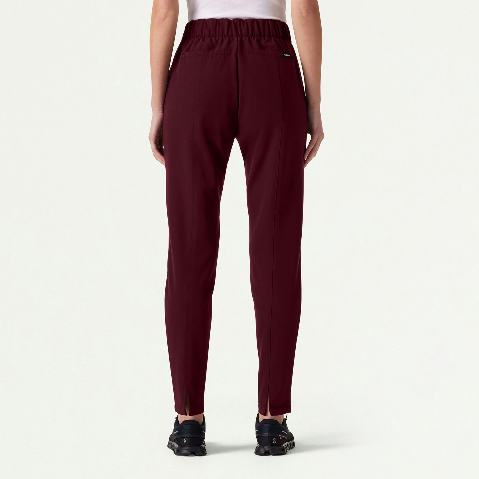 Lio Tapered 5-Pocket Scrub Pant - Burgundy - WOMEN'S PANTS - Jaanuu