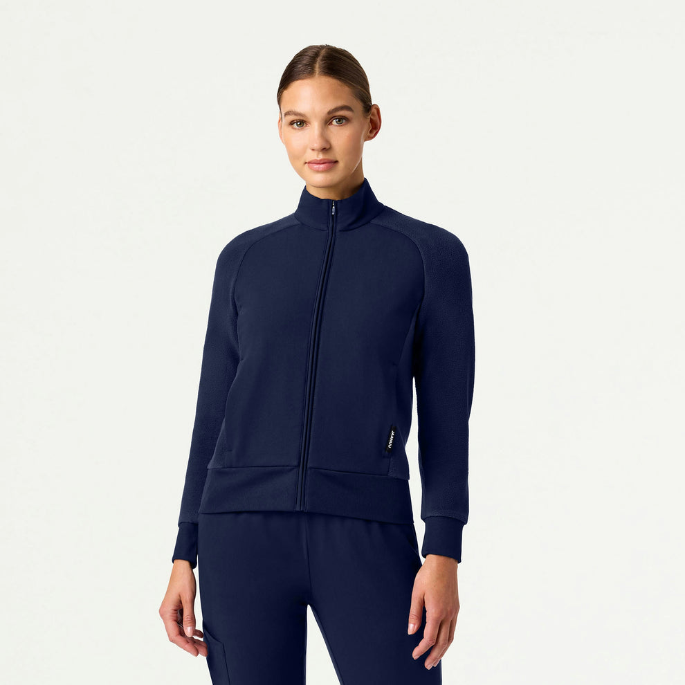 Cloud Hybrid Fleece Bomber Jacket - Midnight Navy – JAANUU