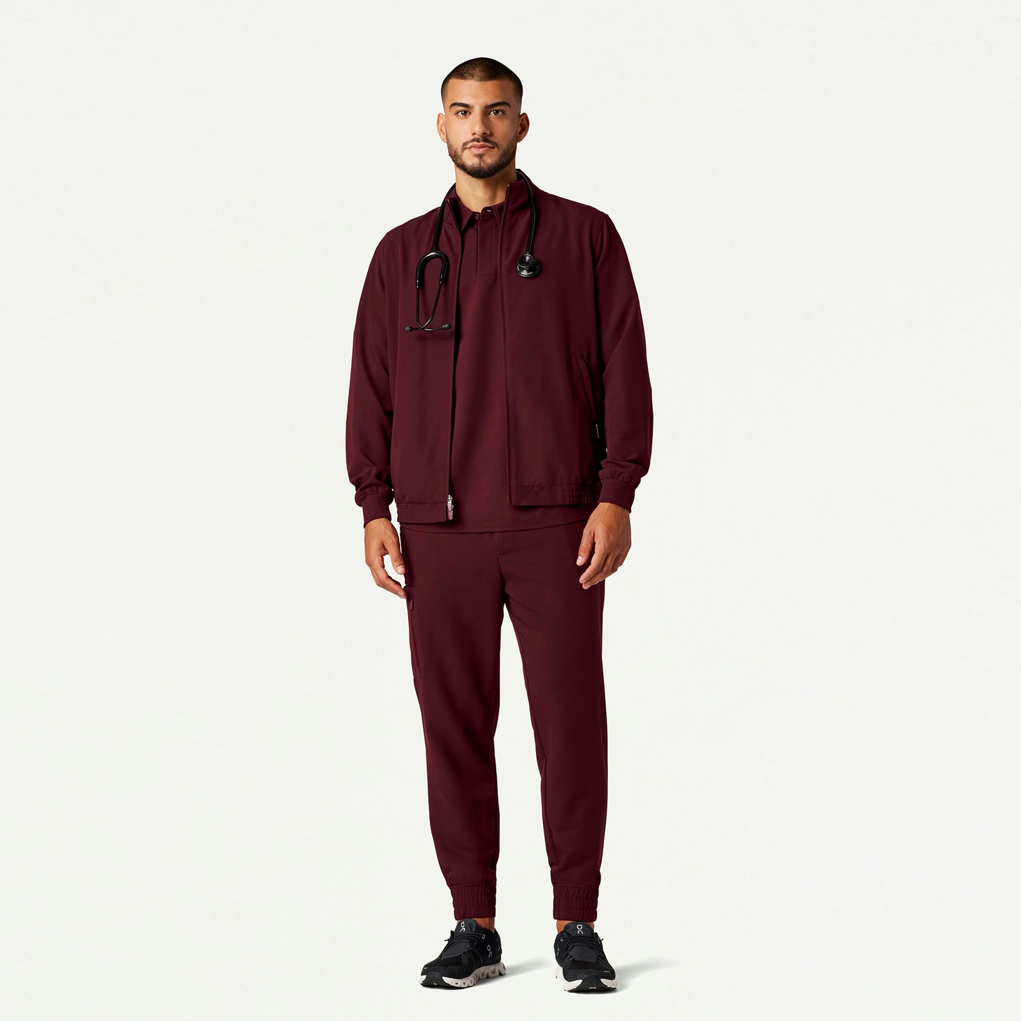The Bentham Jacket Scrub Set - Burgundy