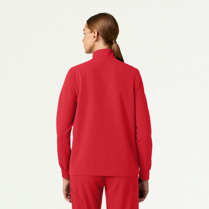 Ceri Essential 6-Pocket Scrub Jacket - Brilliant Red - WOMEN'S JACKETS - Jaanuu