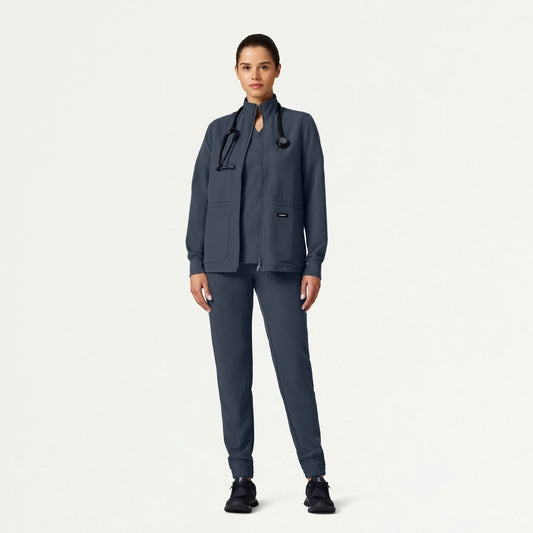 The Verda Jacket Scrub Set - Carbon Gray