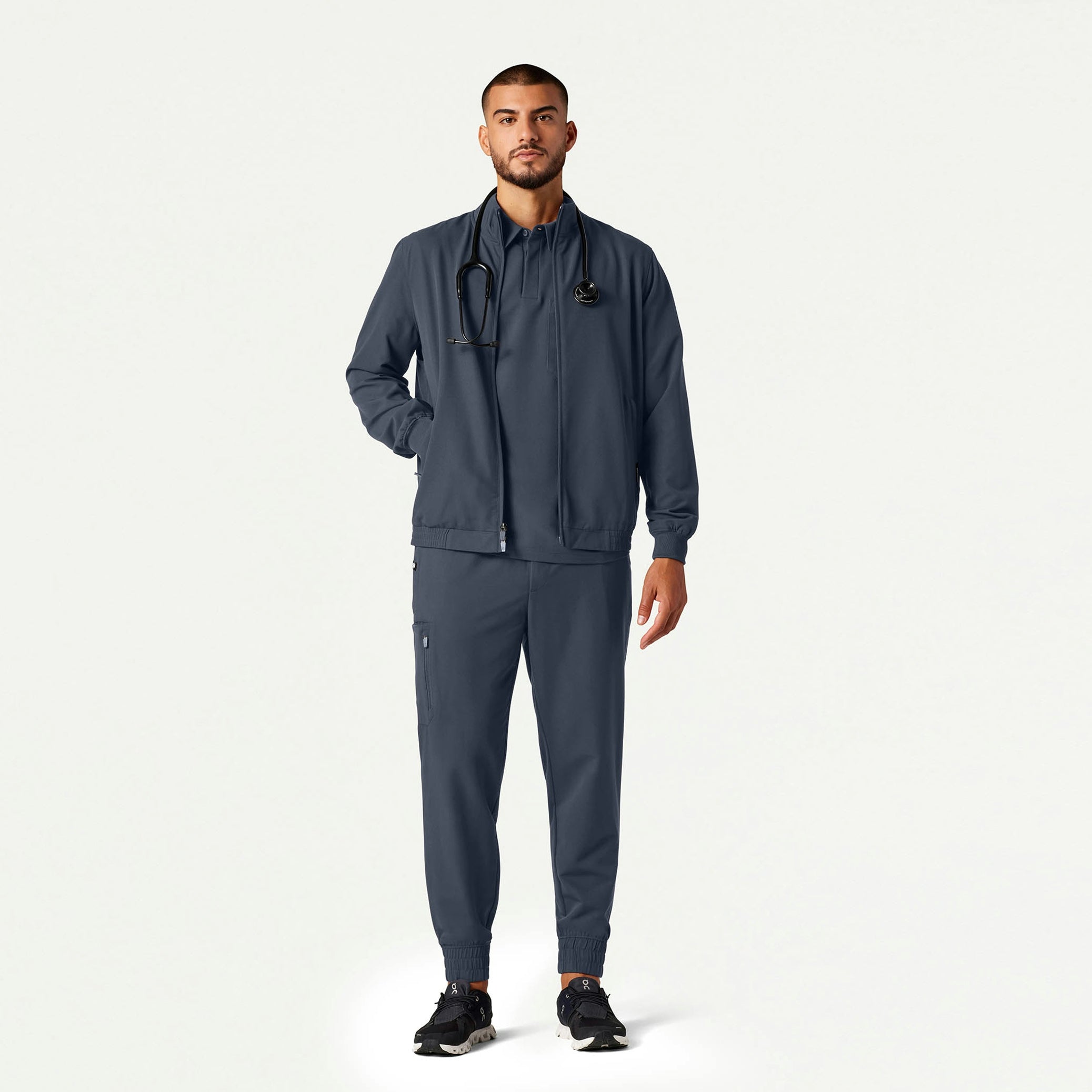 The Bentham Jacket Scrub Set - Carbon Gray