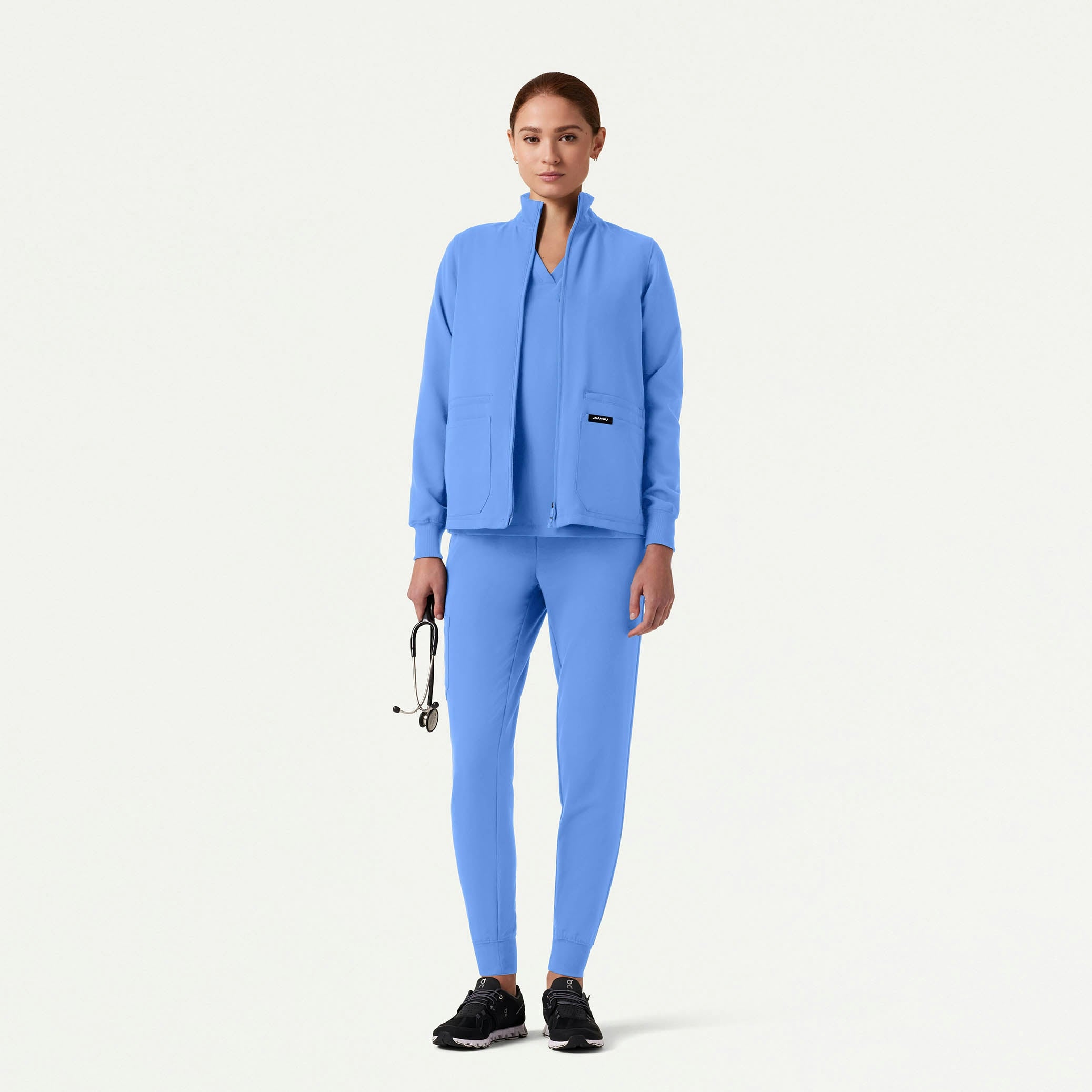 The Emile Jacket Scrub Set - Ceil Blue