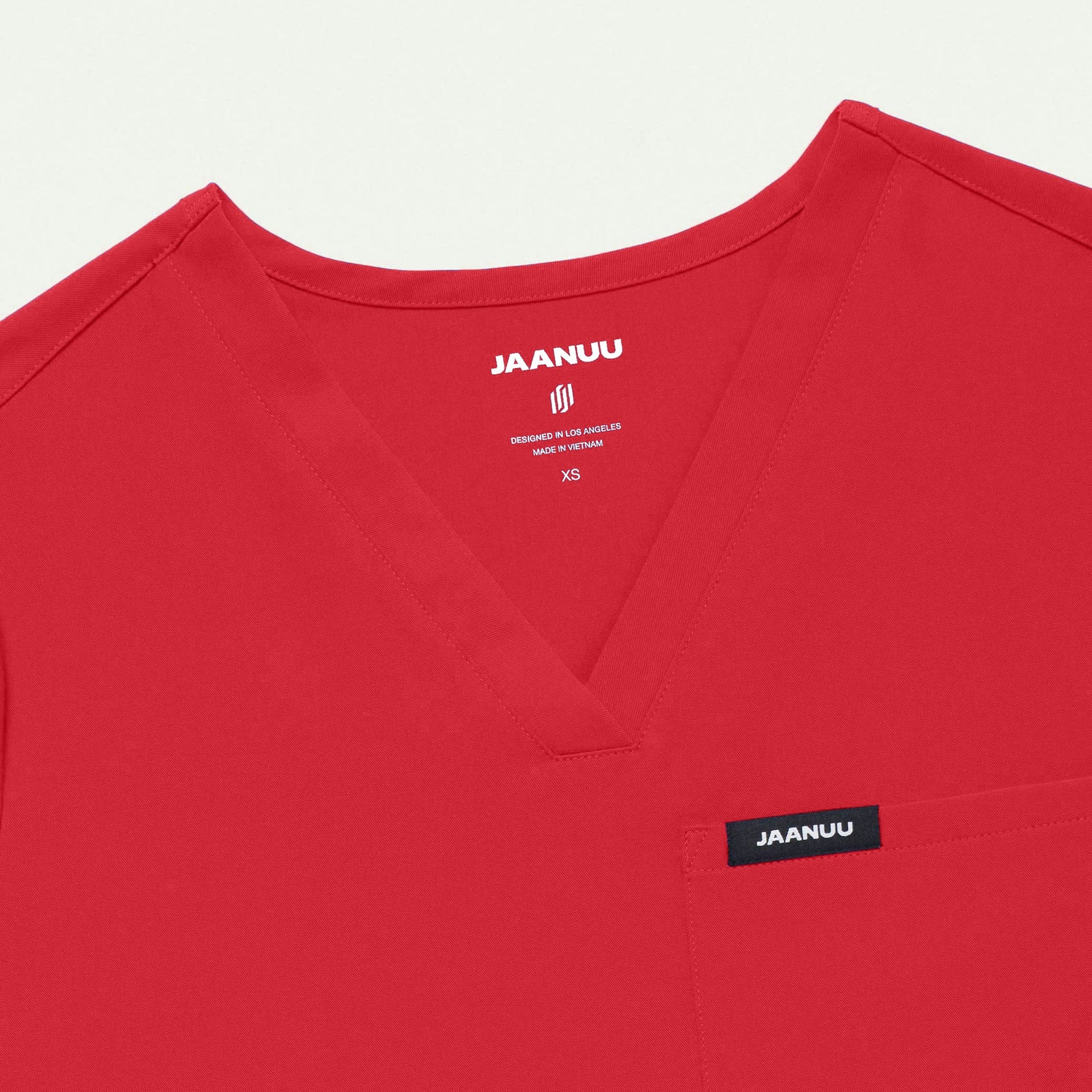 Rhena Essential 1-Pocket Scrub Top - Brilliant Red - WOMEN'S TOPS - Jaanuu